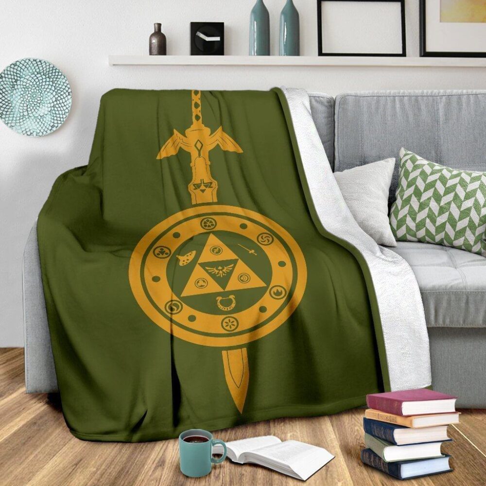 Legend Of Zelda Fleece Blanket Sword And Shield