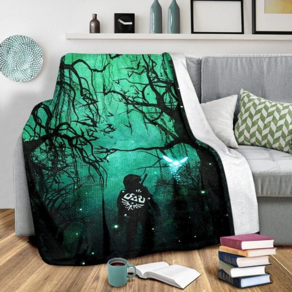 legend of zelda into forest fleece blanket bedding decor gift lv3hc