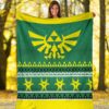 legend of zelda sign green ugly christmas custom blanket home decor 6ys1i