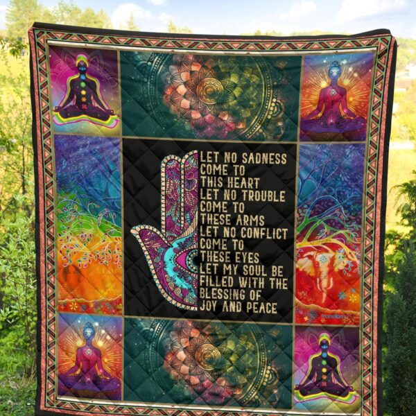 let no sadness come to this heart yoga quilt blanket gift idea fmyhz