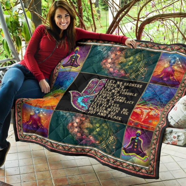 let no sadness come to this heart yoga quilt blanket gift idea nmhda