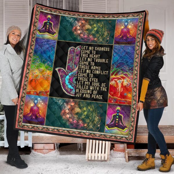 let no sadness come to this heart yoga quilt blanket gift idea qnvkk