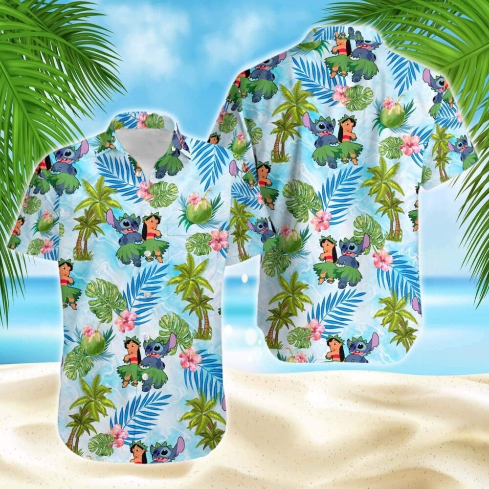 Lilo & Stitch Custom Buton Up Hawaiian Shirt HW022