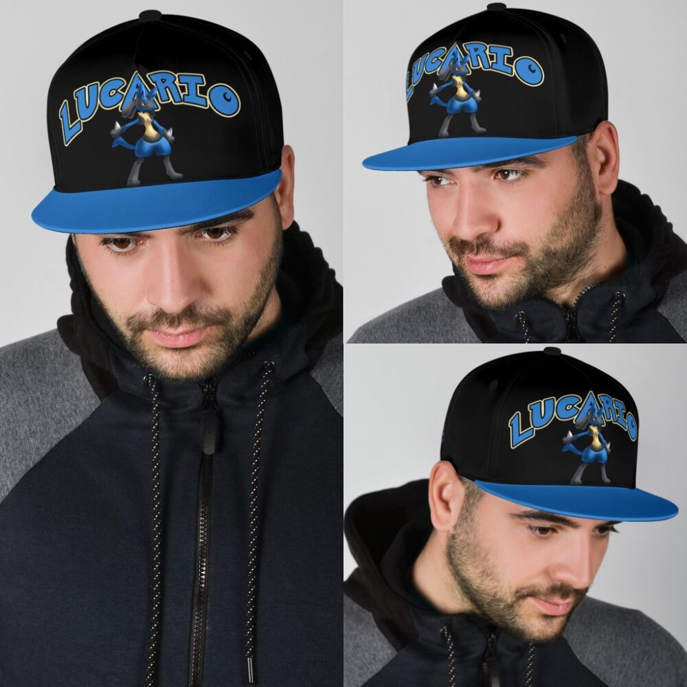 Lucario Snapback Hat Anime Fan Gift Idea