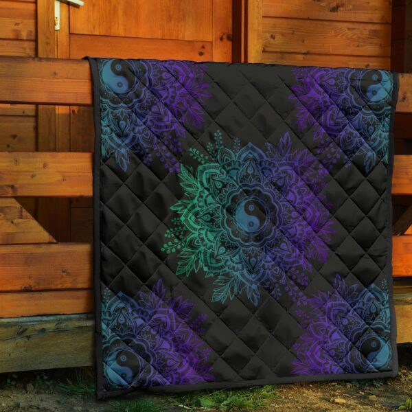 mandala yin and yang quilt blanket for yoga lover 8atxe