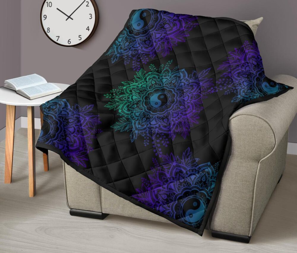 Mandala Yin and Yang Quilt Blanket For Yoga Lover