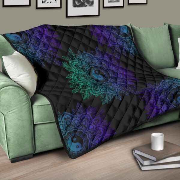 mandala yin and yang quilt blanket for yoga lover orhv3