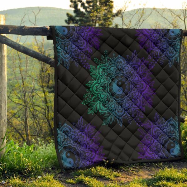 mandala yin and yang quilt blanket for yoga lover t0op7