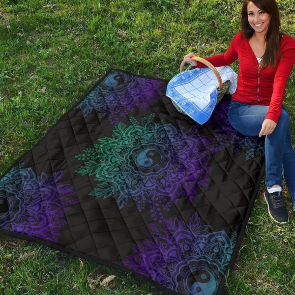 mandala yin and yang quilt blanket for yoga lover vcozl