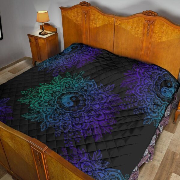 mandala yin and yang quilt blanket for yoga lover wyl6q