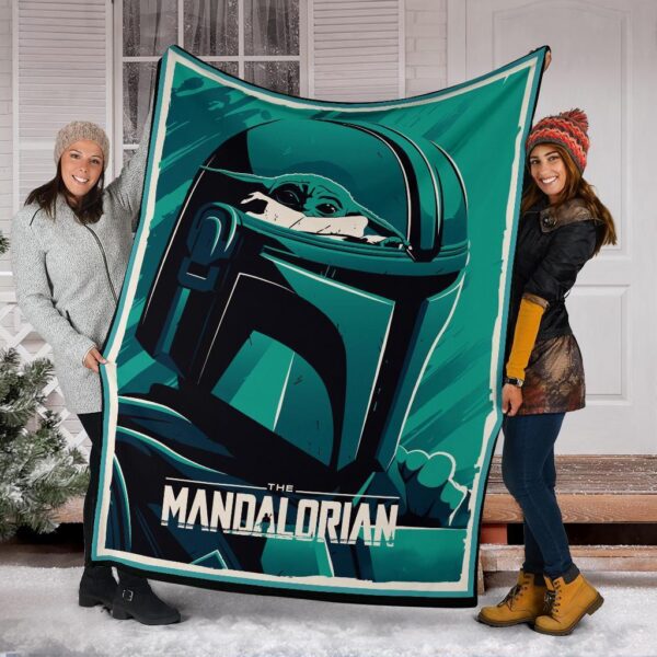 mandalorian fleece blanket funny baby yoda bounty hunter eixl1