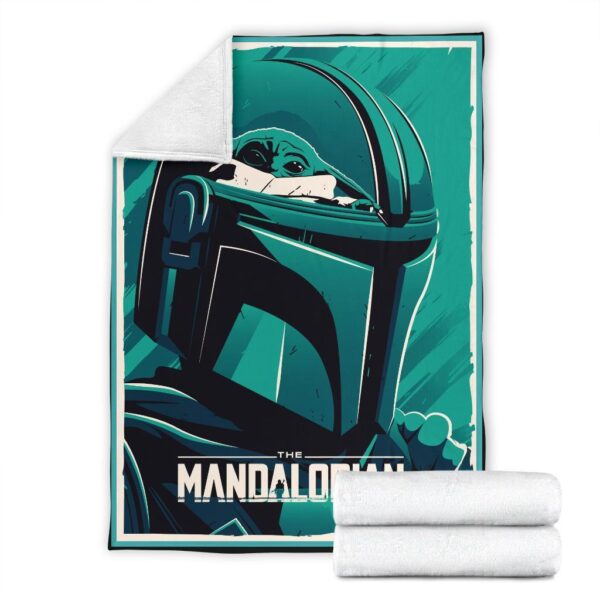 mandalorian fleece blanket funny baby yoda bounty hunter gymxa