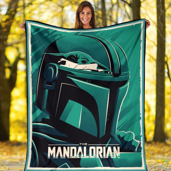 mandalorian fleece blanket funny baby yoda bounty hunter t5vwg