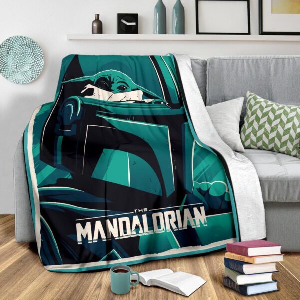 mandalorian fleece blanket funny baby yoda bounty hunter xqqqh