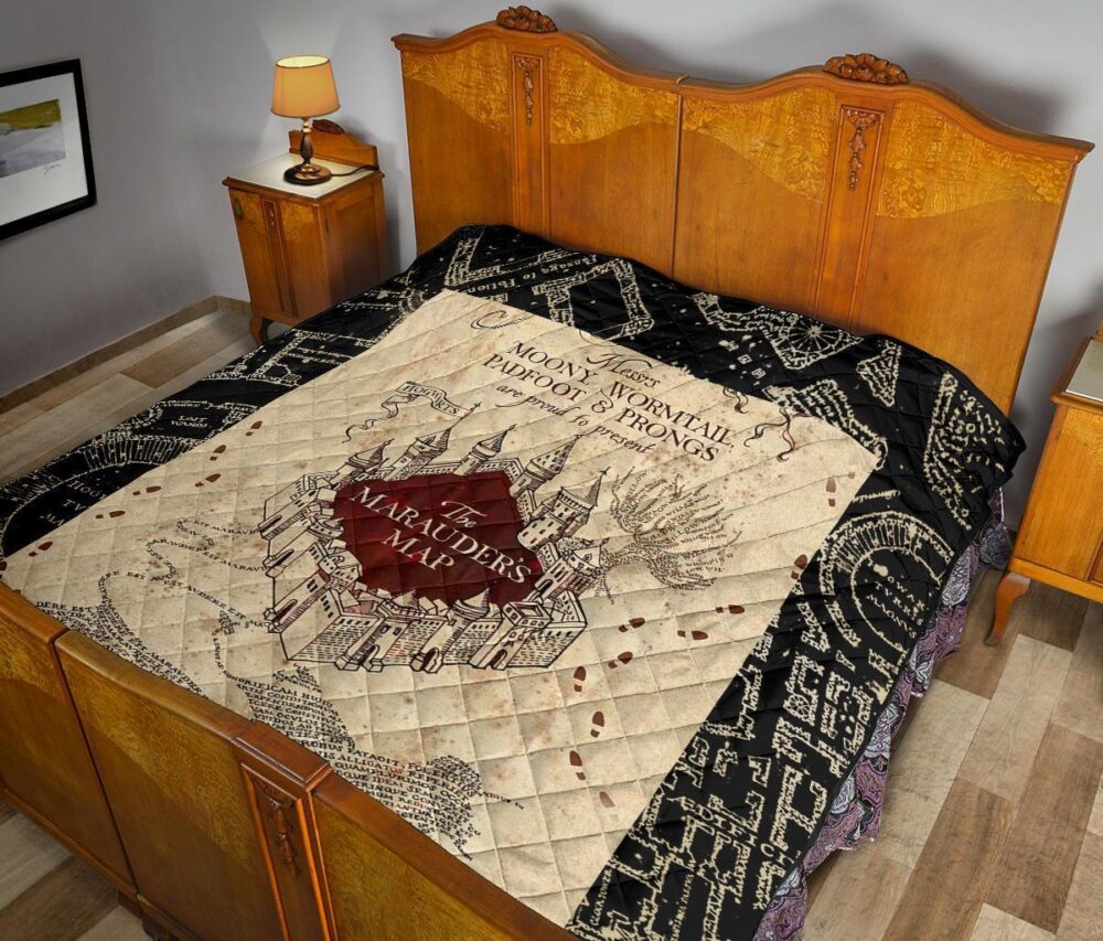 Marauders Map Quilt Blanket For Harry Potter Fan Gift