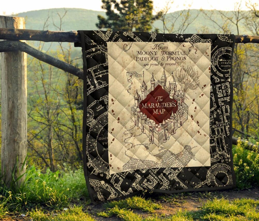 Marauders Map Quilt Blanket For Harry Potter Fan Gift