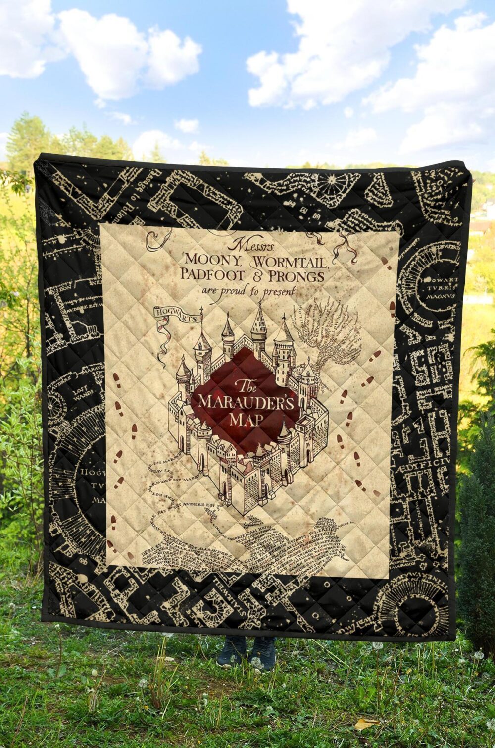 Marauders Map Quilt Blanket For Harry Potter Fan Gift