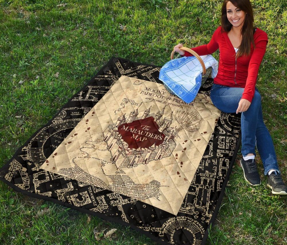 Marauders Map Quilt Blanket For Harry Potter Fan Gift