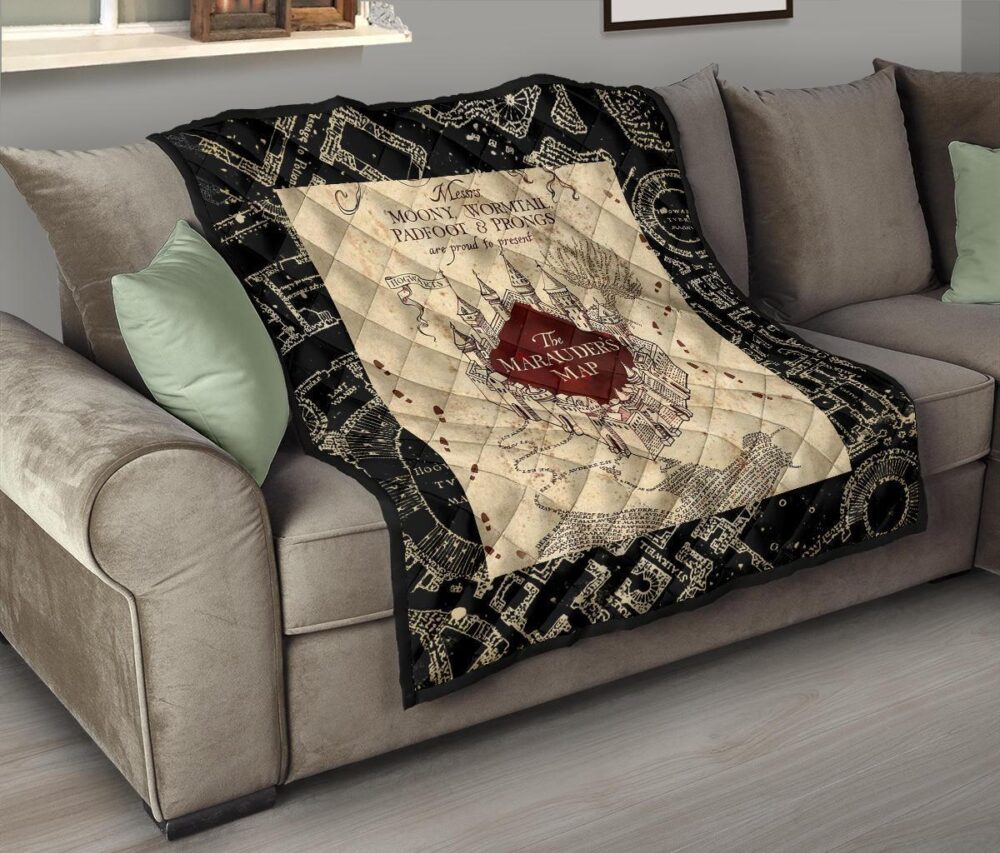 Marauders Map Quilt Blanket For Harry Potter Fan Gift