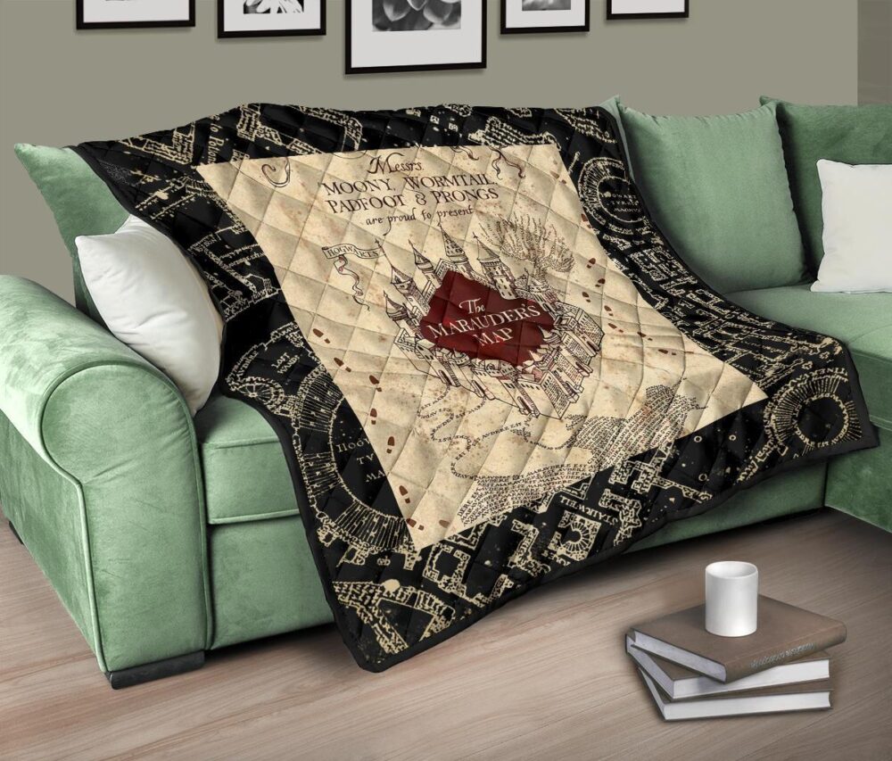 Marauders Map Quilt Blanket For Harry Potter Fan Gift