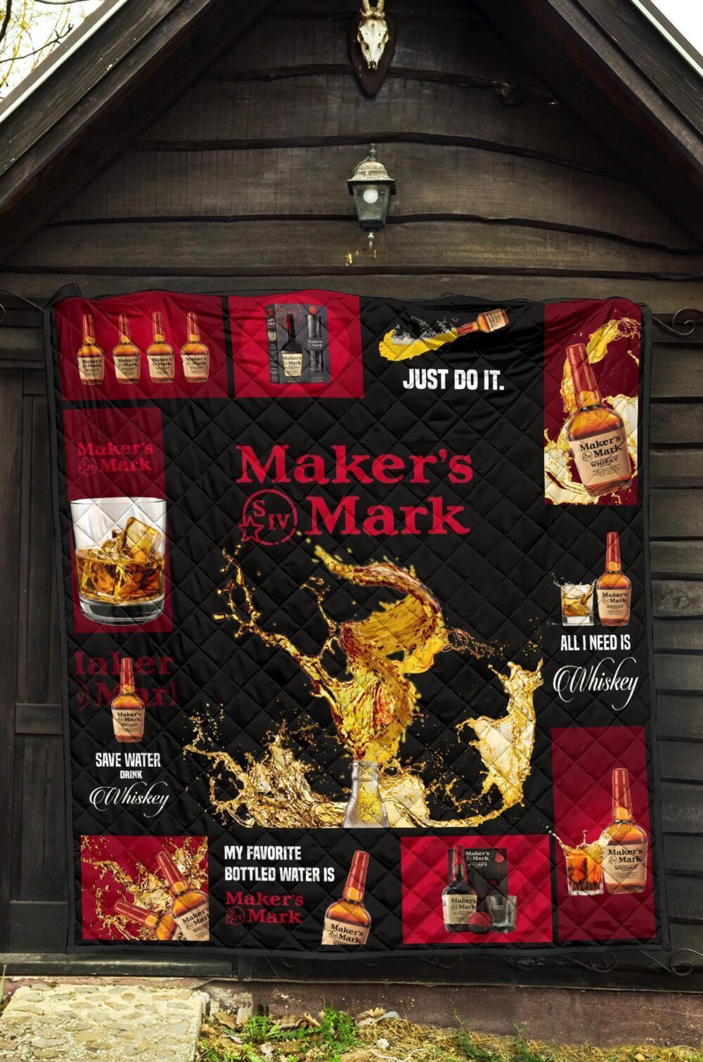 Marker’s Mark Quilt Blanket All I Need Is Whisky Gift Idea