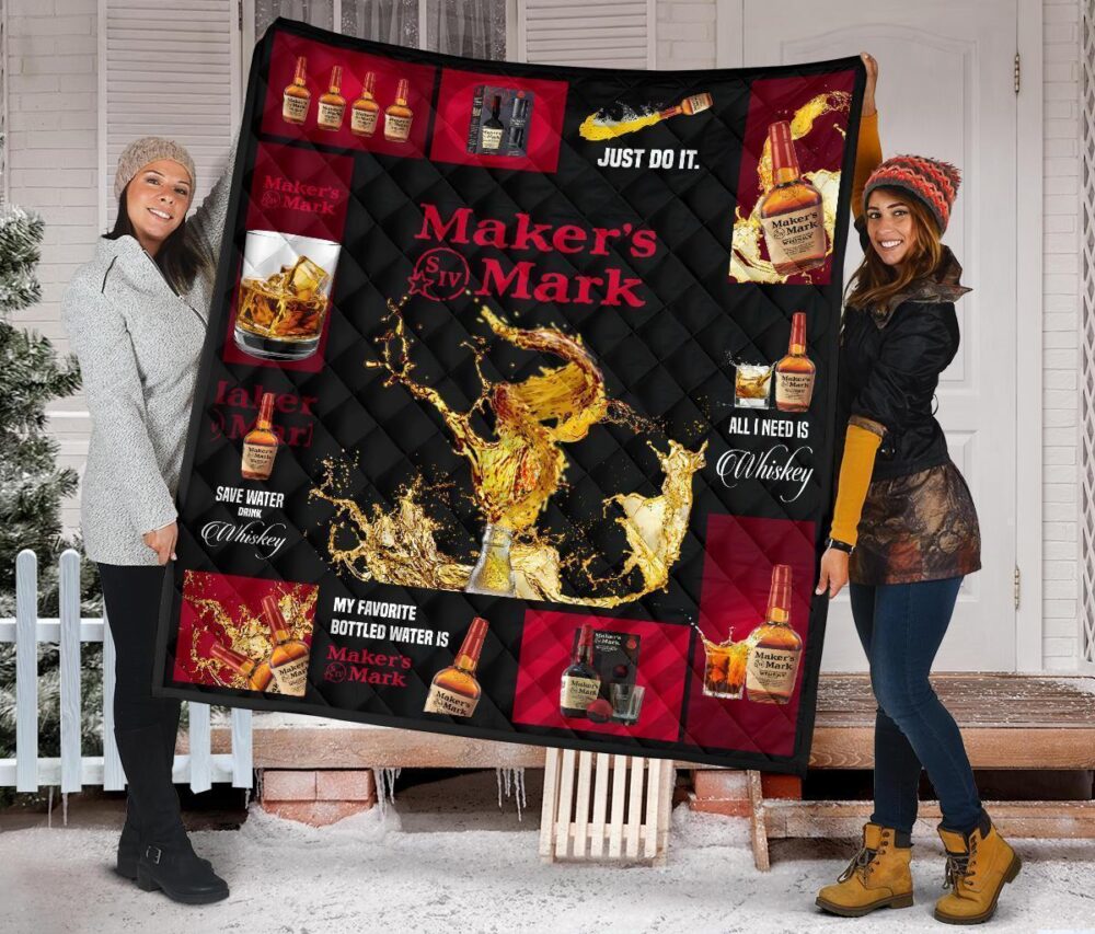 Marker’s Mark Quilt Blanket All I Need Is Whisky Gift Idea