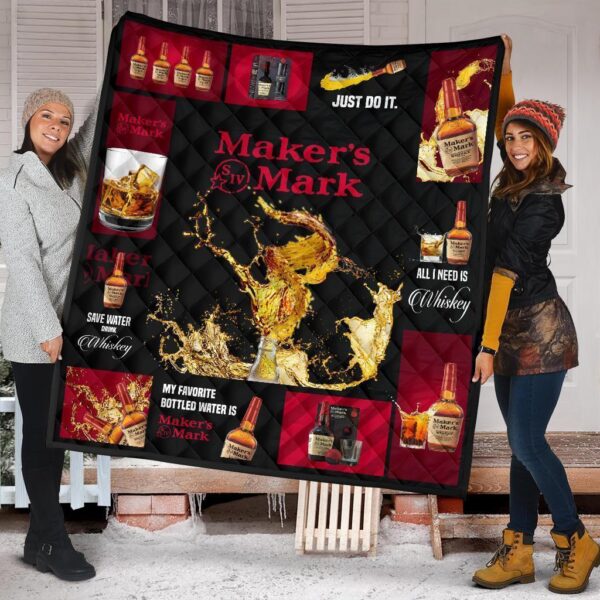 Marker’s Mark Quilt Blanket All I Need Is Whisky Gift Idea