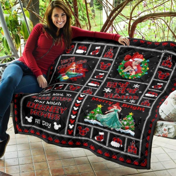 merry christmas ariel litter mermaid quilt blanket xmas gift ol9rv