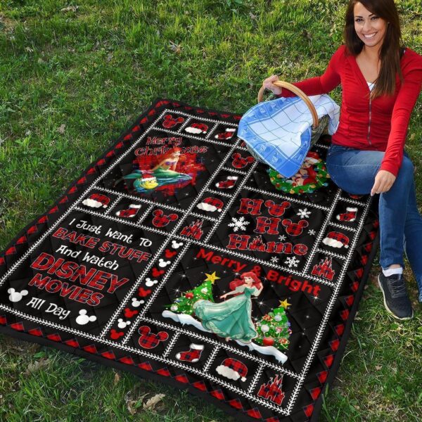 merry christmas ariel litter mermaid quilt blanket xmas gift rri9x