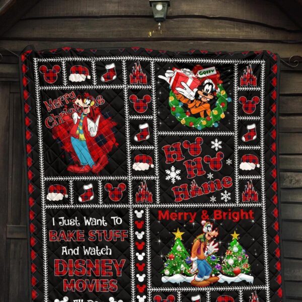 merry christmas goofy quilt blanket xmas gift dn fan 4lrkv