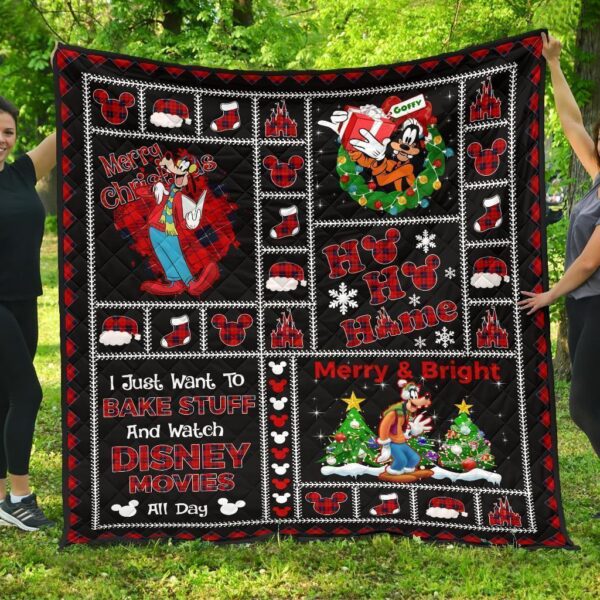 merry christmas goofy quilt blanket xmas gift dn fan 4qlwc