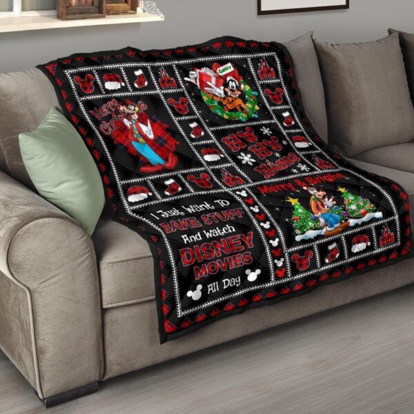 merry christmas goofy quilt blanket xmas gift dn fan 79czb