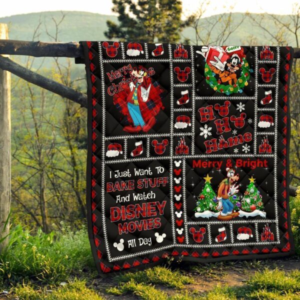 merry christmas goofy quilt blanket xmas gift dn fan 7n8hf