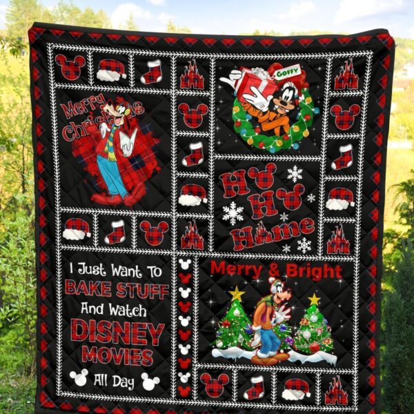 merry christmas goofy quilt blanket xmas gift dn fan 9icyk