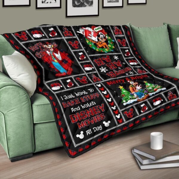 merry christmas goofy quilt blanket xmas gift dn fan nwi6x