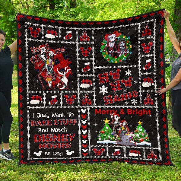 merry christmas jack sally quilt blanket xmas gift n5f7h