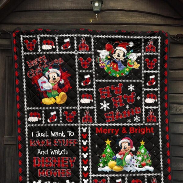 merry christmas mickey quilt blanket xmas gift dn fan qb008 6p1s5