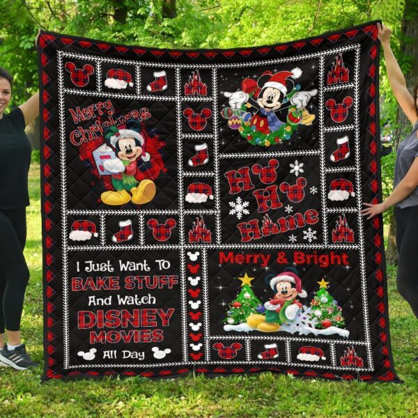 merry christmas mickey quilt blanket xmas gift dn fan qb008 bec7c