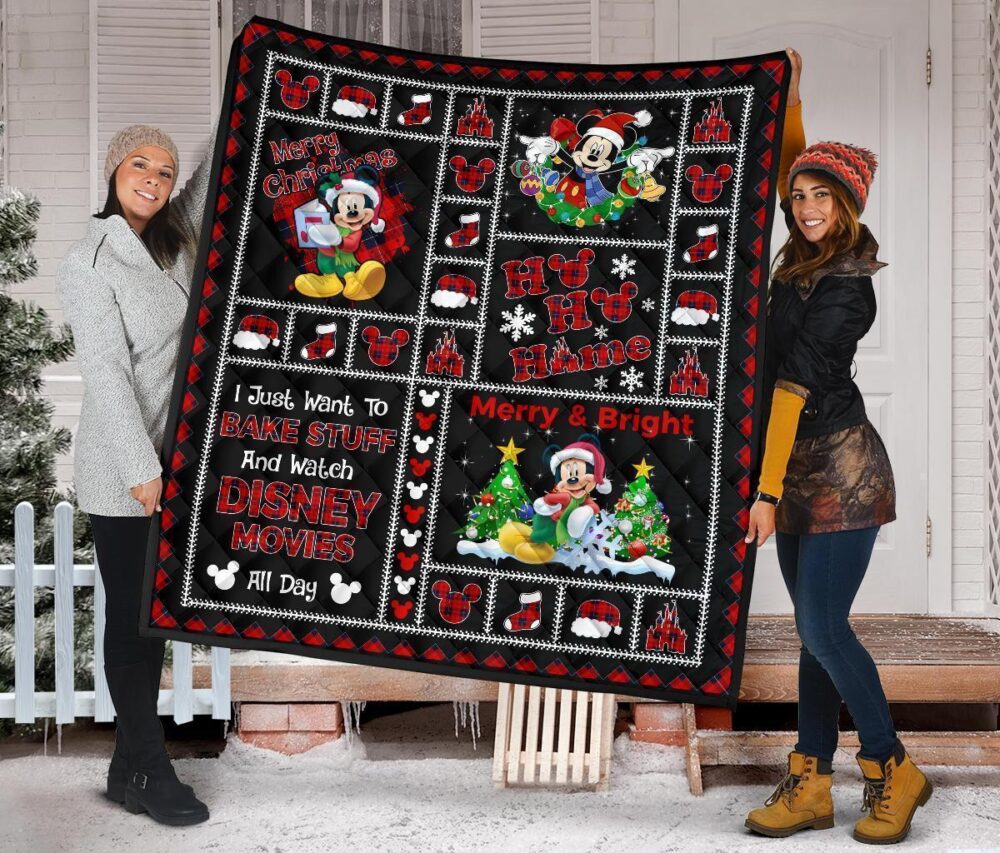 Merry Christmas Mickey Quilt Blanket Xmas Gift DN Fan