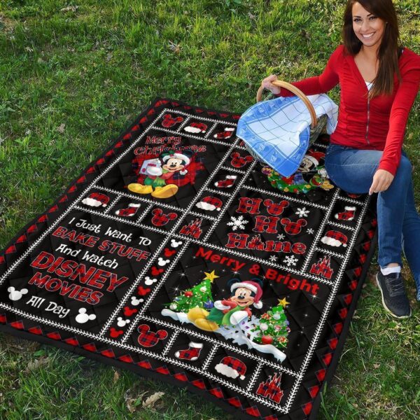 merry christmas mickey quilt blanket xmas gift dn fan qb008 tq4qv