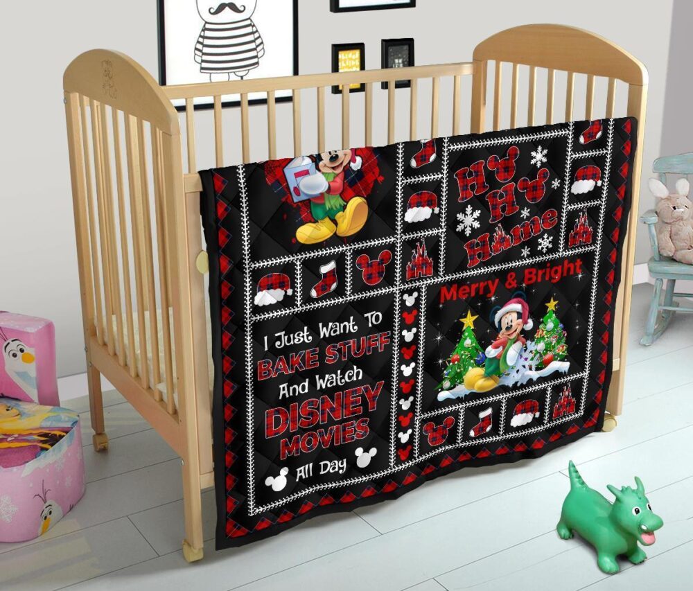 Merry Christmas Mickey Quilt Blanket Xmas Gift DN Fan