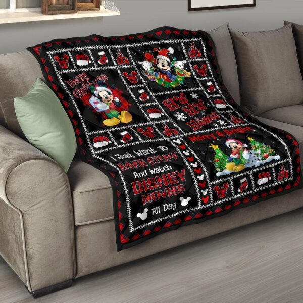 merry christmas mickey quilt blanket xmas gift dn fan qb008 zyi7l