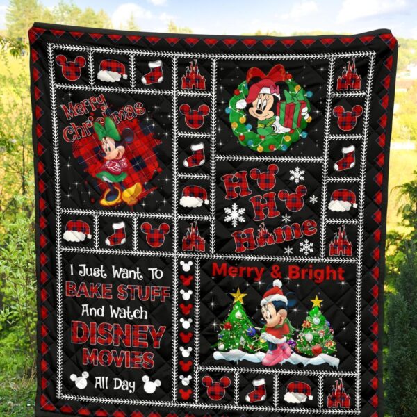 merry christmas minnie quilt blanket xmas gift dn fan 6gan1