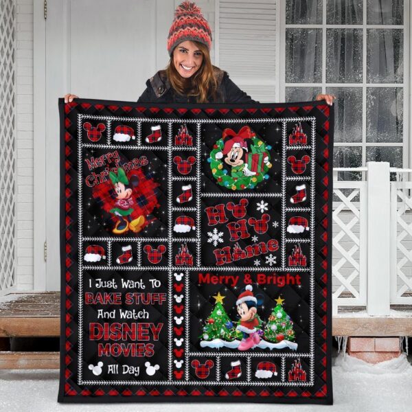 merry christmas minnie quilt blanket xmas gift dn fan d6etw