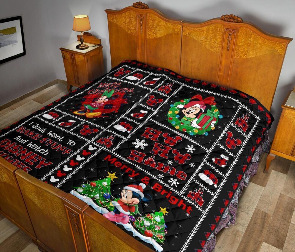 Merry Christmas Minnie Quilt Blanket Xmas Gift DN Fan