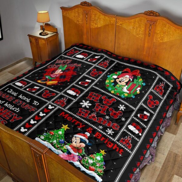 merry christmas minnie quilt blanket xmas gift dn fan ezg5n