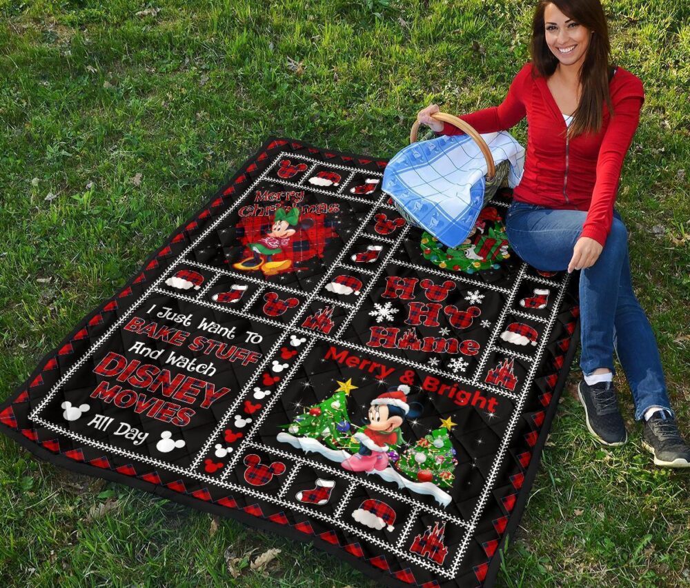 Merry Christmas Minnie Quilt Blanket Xmas Gift DN Fan