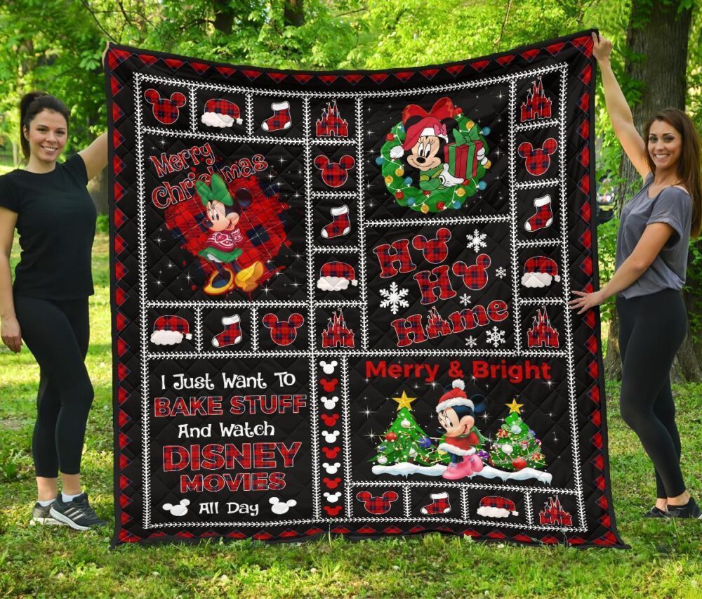 Merry Christmas Minnie Quilt Blanket Xmas Gift DN Fan