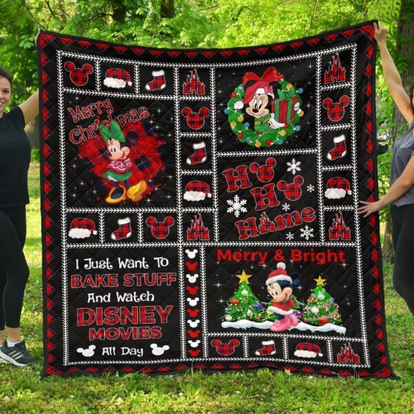 merry christmas minnie quilt blanket xmas gift dn fan qb8dr