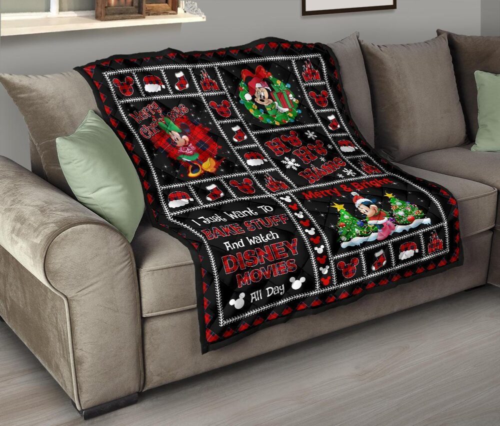 Merry Christmas Minnie Quilt Blanket Xmas Gift DN Fan